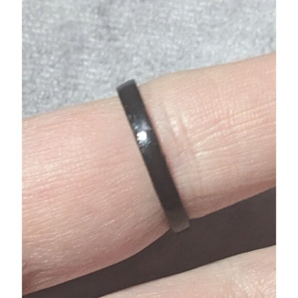 Gothic Casual Black Floral Fashion Ring Size 8 1/2 - Picture 6 of 11